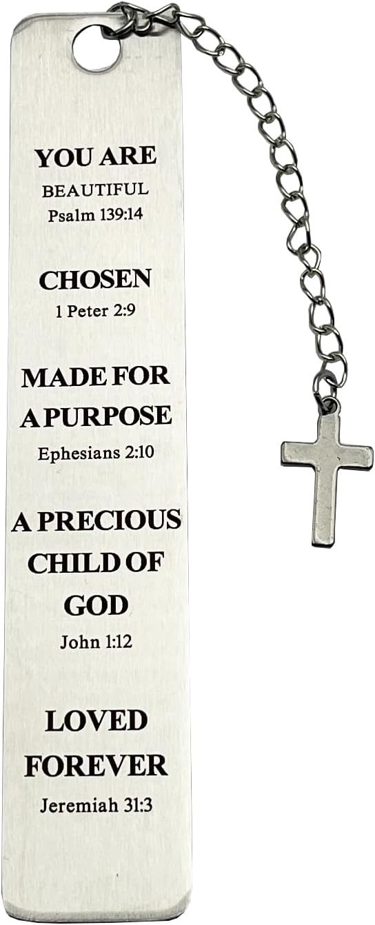 Bible Bookmarks Book Markers, Metal Christian Bookmark Gift Accessories (Psalm 139:14)
