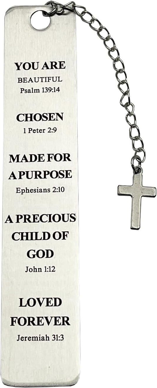 Bible Bookmarks Book Markers, Metal Christian Bookmark Gift Accessories (Psalm 139:14)