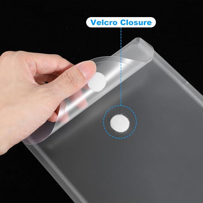 48 Pcs A5 Plastic Envelopes Die Cut Storage Pockets 7 X 10 Resealable Waterproof Clear File Folder with Snap Closure for Photos DIY Scrapbooking Paper Card Craft Organizer Office Supplies