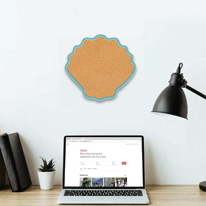 CRASPIRE Shell Pin Cork Board 9.84x9.21In Framed Bulletin Display Badge Wooden Saddle Brown Wall Mounted Memory Memo Brooch Lapel Pin Holder Storage for Home Office School Classroom Wedding Decoration