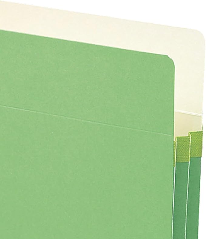 Smead File Pocket, Straight-Cut Tab, 1-3/4" Expansion, Letter Size, Green, 50 per Box (73216)