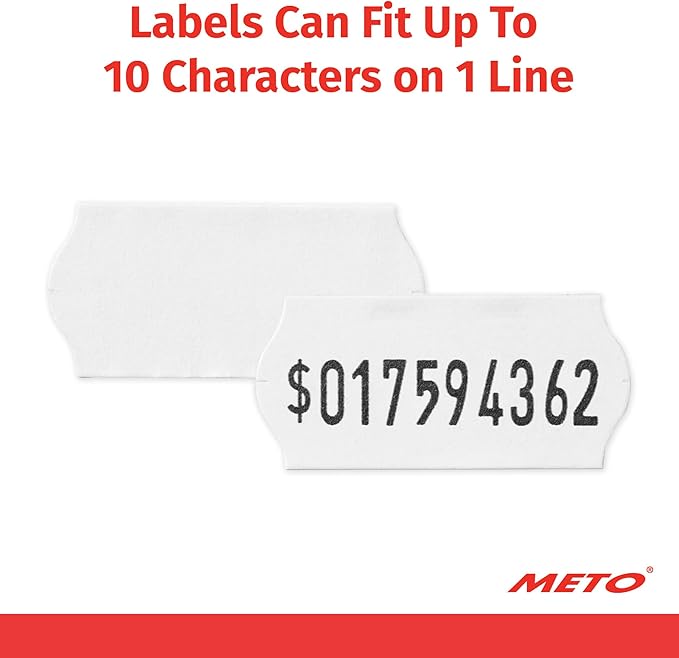 Meto Price Gun Labels, White 0.47" x 1.02" (12 x 26mm), 6 Rolls for 6,000 Total, Deepfreeze Adhesive, for Meto Classic S Price Guns, Single-Line Printing (88313)