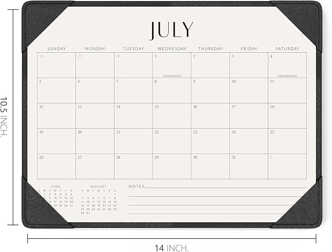 Jotsome Desk Calendar 2026-2027 with Desktop Mat, Desk Pad Calendar From Now to June 2027 14x10.5 inch, Desk Blotter Calendar for Home Office and School, Easy Planning, Gift for the Holidays, Black
