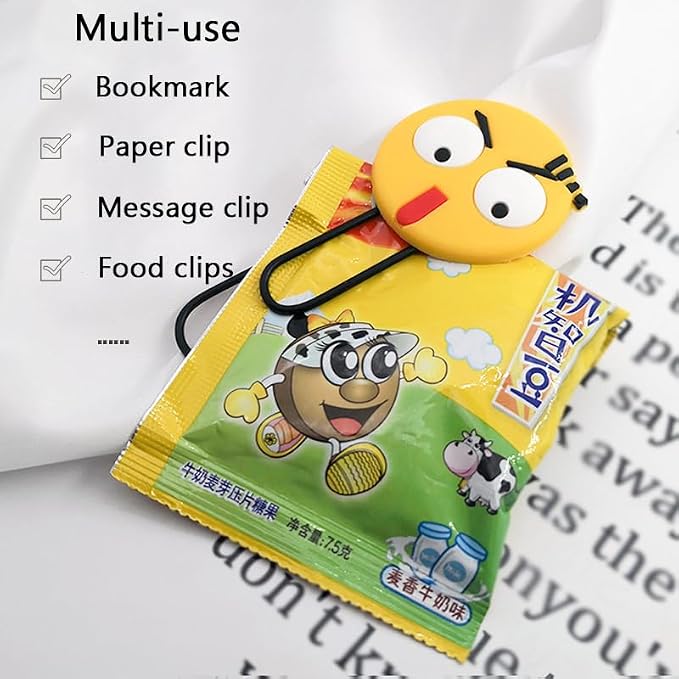 Cute Bookmarks, Funny Paperclip Bookmark, Novelty Emoticon Book Marker for Girls, Boys, School Student (Random 10PCS)