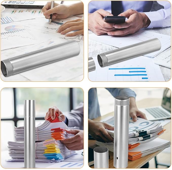 BESPORTBLE Vintage Certificate Storage Tube Stainless Steel Birth Certificate Holder Decorative Diploma Scroll Tube for Home And Travel 13. 77 Inch