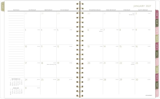 AT-A-GLANCE 2027 Planner, Weekly & Monthly, 13-Month Jan-Jan, 8.5" x 11", Badge, Floral (1842F-905-27)