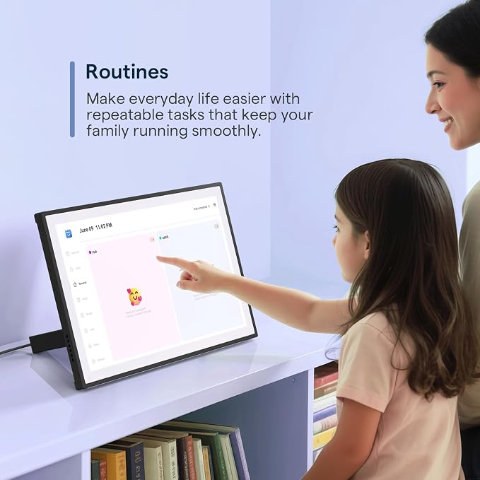 Digital Calendar, Smart WiFi Electronic Calendar&Chore Chart, IPS Touch Screen HD Display for Family Schedules, Share Moments Instantly from Anywhere (Black, 10.1)