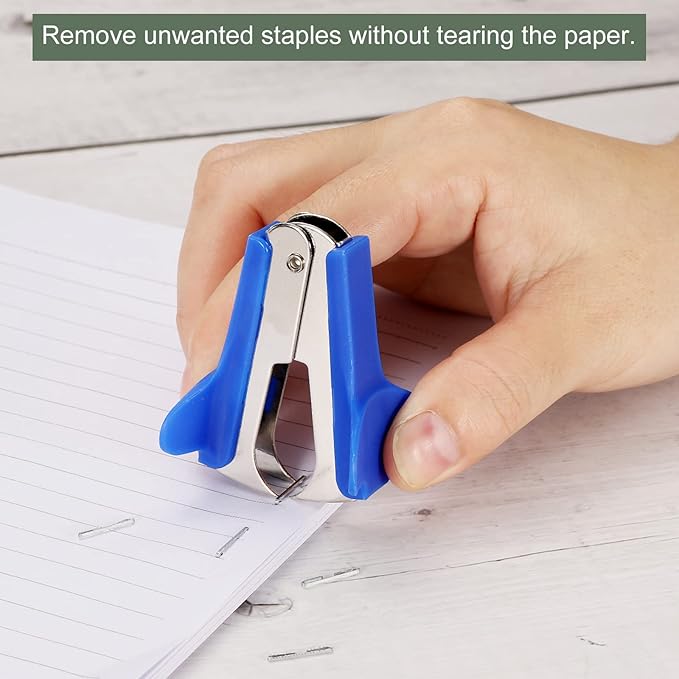 YOKIVE 6 Pcs Staple Remover, Mini Puller Steel Jaw | Staples Removal Great for Office Home Desktop (Blue)