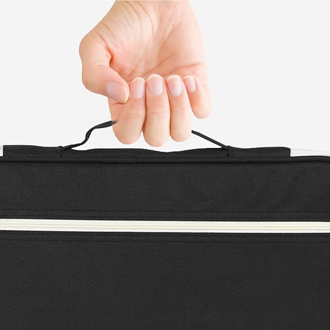 A4 Travel Document Organizer Portfolio with Zippered Design File Bag for Office Business Storage and Portable Document Holder