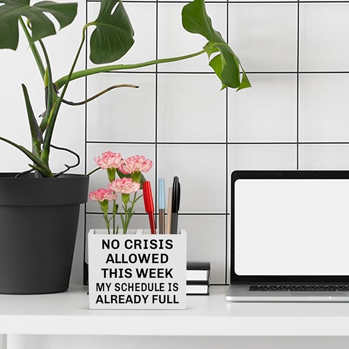 Bosses Day Gifts for Women Men Manager Funny Office Decor for Women Wooden Pencil Holder National Boss Day Decorations Gifts for Supervisor Leader Men Manager HR Coworker Office Desk Decor A 02