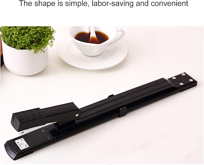 Long Arm Stapler (Approx. 340 x 36mm) Standard Design No Blockage Handheld Paper Stapler for The Stapling of Book, Account Book, Magazine, for Office School Home