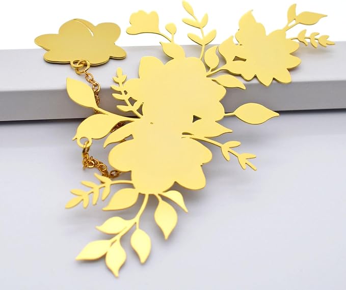 BLBMH Flowers Bookmark for Women Mother's Day & Teacher Appreciation Gifts - Unique Cute Funny Metal Book Marks for Girls & Mom Readers - Blue