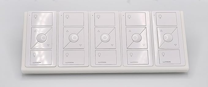Remote Holder Organizer Pedestal Caddy compatible with Lutron Pico Remotes, Anti-Slip Feet, Holds 5 Remotes, White, Indoor Use Only