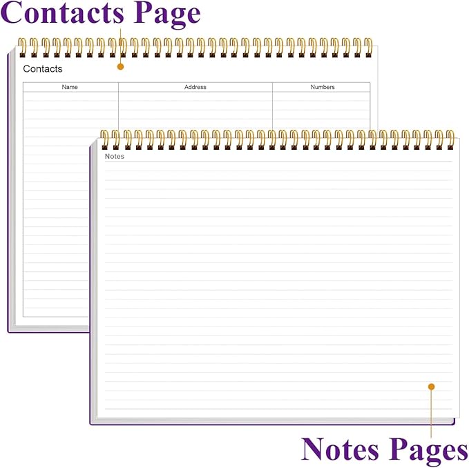 Weekly Productivity Planner - 8.5" x 11" Dashboard Desk Notepad Has 6 Focus Areas to List Tasks for Goals, Projects, Clients, Academic or Meal-Organize Your Daily Work Efficiently, 54 Weeks, Purple