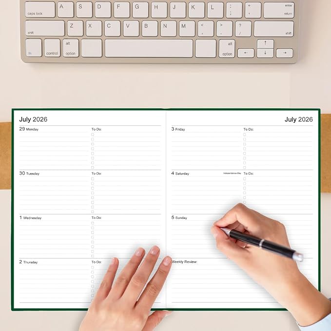 Planner 2026-2027 - 8.5'' × 11'' Weekly & Monthly Planner from July 2026 to June 2027, Large Planners 2026-2027 with Pefect Organizer, Fabric Cover, Inner Pocket, Green