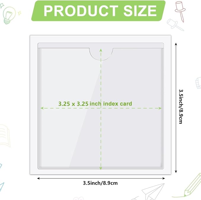 Chinco 30 Pcs Self Adhesive Pockets, Bin Labels for Storage Bins, Clear Pocket Label Sleeves, Plastic Index Card Holder with Top Open for Organizing Bins Box Drawer(3.5 x 3.5 Inch)