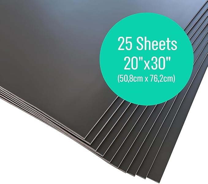 Flipside Products 20" x 30" Black Foam Board, Arts and Crafts, 3/16" Thick, Presentations, Signboards, Backing Board, Display, Pack of 25
