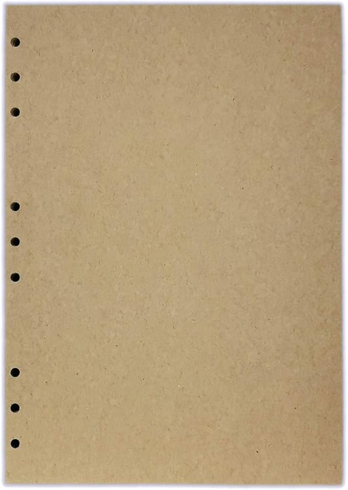 Zelten Refills/Loose Leaves for B5 Cover Ring Binder/Personal Organizer/Planner(B5 9 Holes, Brown Refill)