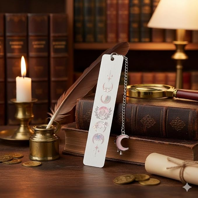 Acotar FAE Romance Metal Bookmark,The Night Court Feysand Fantasy Bookmarks,Reading Gift for Women Book Lovers and Fans of The Court of Thorns and Roses (Pink Acotar)