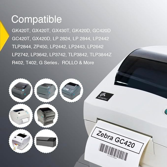 BETCKEY - 4" x 3" (102 mm x 76 mm) Shipping & Multipurpose Labels Compatible with Zebra & Rollo Label Printer,Premium Adhesive & Perforated [20 Rolls, 10000 Labels]