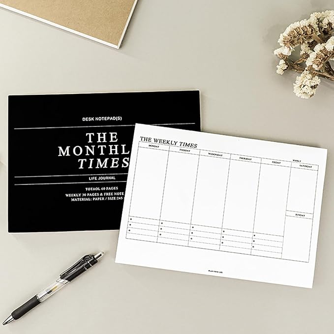 To Do List Notepad - Undated Tear-Off Weekly Planner Notepad for Women men, 60 Sheets Desk Planner Organizer for Office, 9.4" x 6.7", 100 GSM Paper