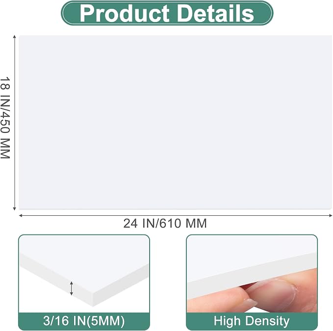 MYFAMIREA 12 Pack White Foam Board 18" x 24", 3/16" (5MM) Thick Board Poster Acid-Free Foam Core, Double Sided Foamboard Sheets for Projects, Art, Craft, Presentations and Wedding Signage