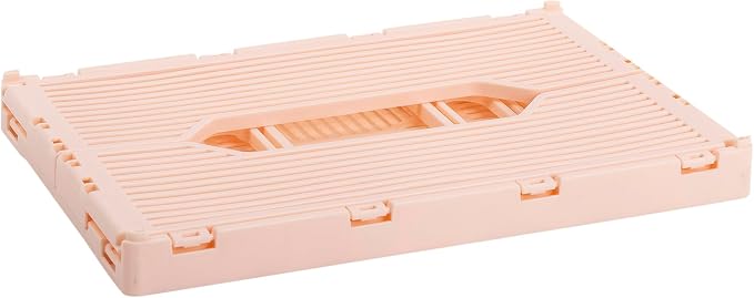 CTG Truu Design Folding Plastic Crates, 30.5 x 20.3 x 11.4cm, Pink, 1Pack, Stackable Collapsible Storage Baskets Organizer for Home Office and Outdoor