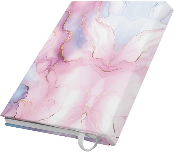 Dreaweet Purple Marble Print Book Cover Book Sleeve for Paperback Book Protector Case Stretchable Hardcover Covers Sleeve for Women Book Lovers