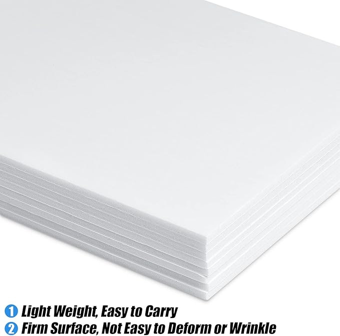 20Pcs White Foam Board 14 x 11 inch White Poster Board 3/16" Thick Foam Core Board White Foam Backing Boards for Crafts Poster Making Art Presentations