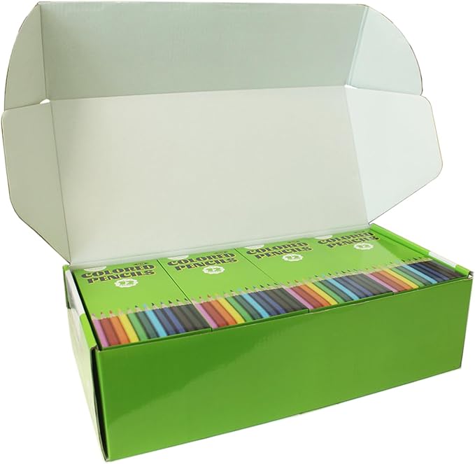 S & E TEACHER'S EDITION 576Pcs Colored Pencils, Pre-sharpened, coloring pencils Christmas Gifts 12 Colors, 12pcs/box, 48Boxes, Total: 576Pcs.
