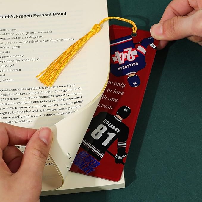 Heated Rivalry Inspired Bookmark Merch Stuff, Ilya Rozanov 81 Shane Hollander 24 Acrylic Bookmarks Gifts Accessories Merchandise for Fans Women Men Easter Birthday Book Lovers (4pcs Style D)