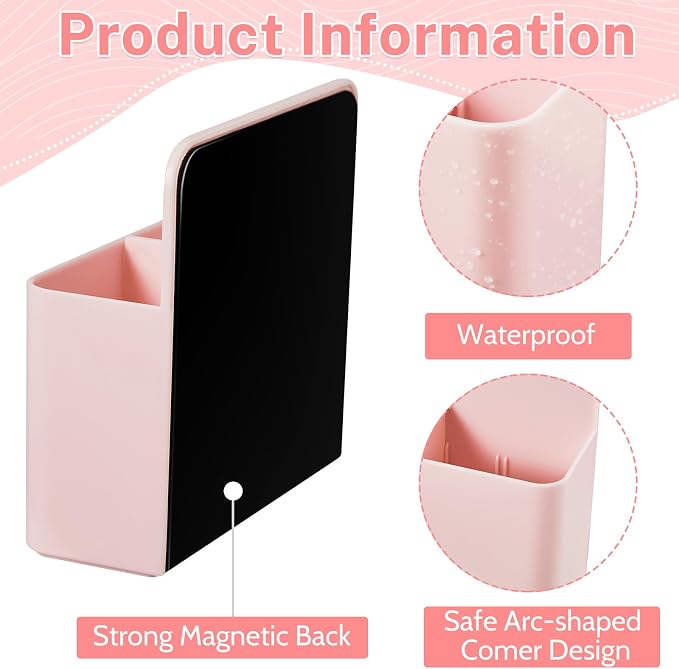 6 Pcs Magnetic Marker Holder for Whiteboard, Dry Erase Marker Organizer with Removable Divider, Magnetic Pen Holder for Classroom Office Locker Fridge File Cabinet (Aesthetic)