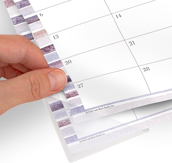 Cambridge Desk Calendar 2025-2026 Academic, Leah Bisch, Monthly Desk Pad, 17-3/4" x 11", Compact, Stripe (LB39-705A)