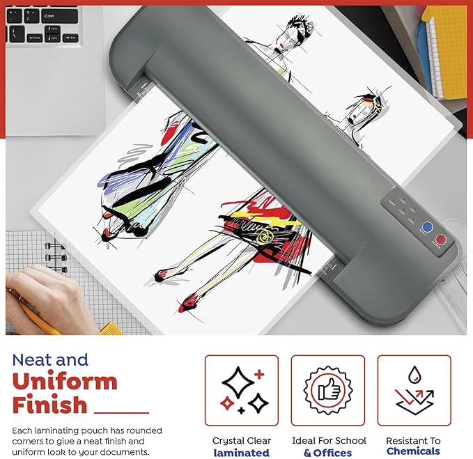 3 Mil Laminating Pouches with Rounded Corners | Bookmark Medium Size | 2-1/2 in. x 7-3/4 in. | Glossy Finish | Premium Adhesive for High-Clarity | 2 Carriers Included | 100 Pack