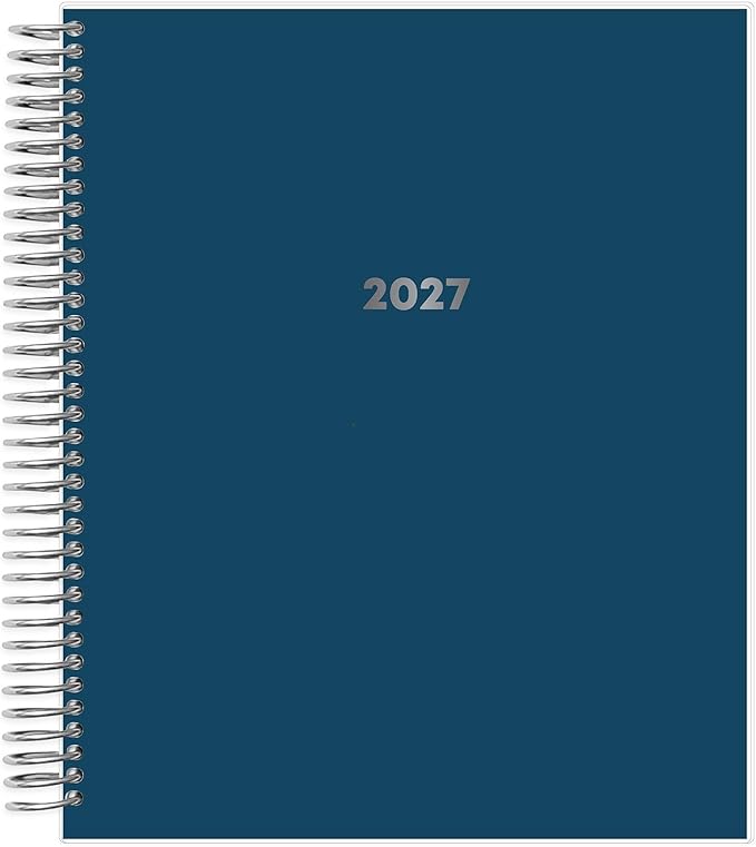 Blue Sky Livewell 2027 Weekly and Monthly Planner Calendar, January 2027 - December 2027, 7" x 9", Flexible Cover, Durable Twin Wire Binding, Colorful Pages, Storage Pocket, Includes Stickers, Navy