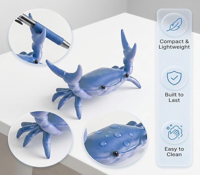 Desk Crab Pencil Holder for Desk 4PCS, Deskcrab Pen Holder Weightlifting Crab Pen Holder Desk Organizer, Phone Stand Glasses Holder, Fun Office Gifts for Coworkers Desk Decor