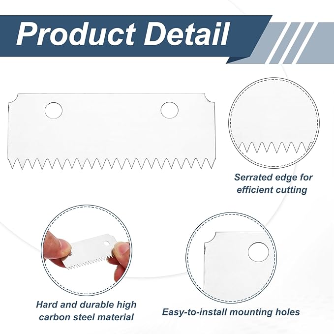 PATIKIL 3 Pcs Replacement Blades for Packing Tape Dispensers, 2.1 x 0.8inch 15026 Tape Dispenser Blade Carbon Steel for Home Office Warehouse Wrapping Packaging Mailing Shipping, Silver