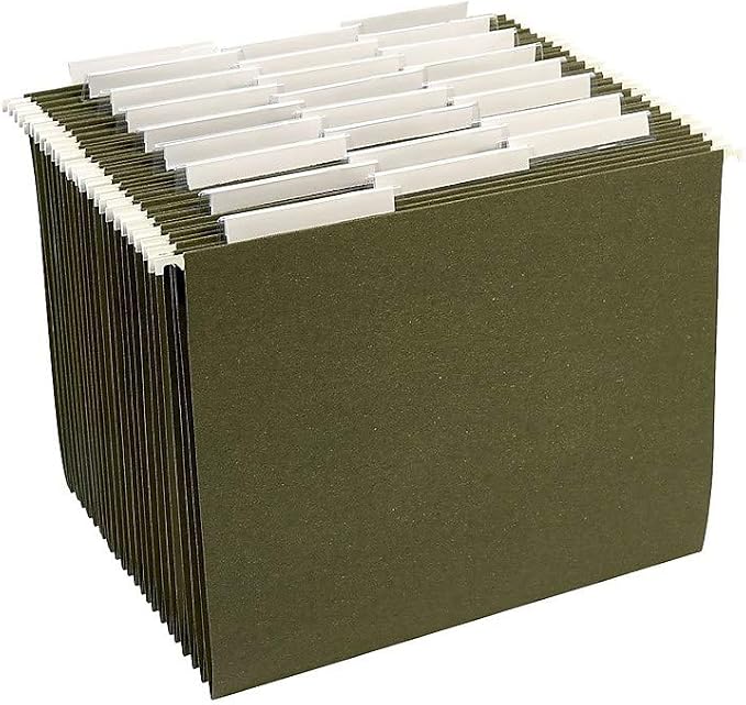 Staples Hanging File Folders, Letter Size, 3‑Tab, Durable Everyday Filing – 25/Box