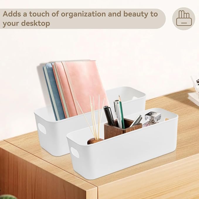 Cyrank Phone Case Organizer, White Phone Case Storage Box Storage Bins Holder Cell Box for Desk Cupboard Cabinet