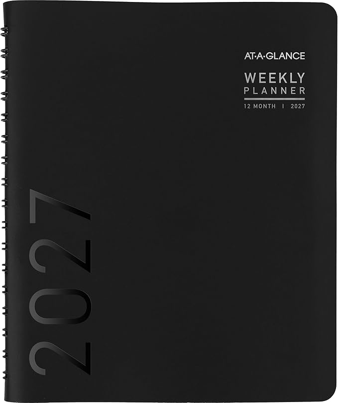AT-A-GLANCE 2027 Planner, Weekly & Monthly, 7" x 8.75", Contemporary Lite, Black (70545X0527)