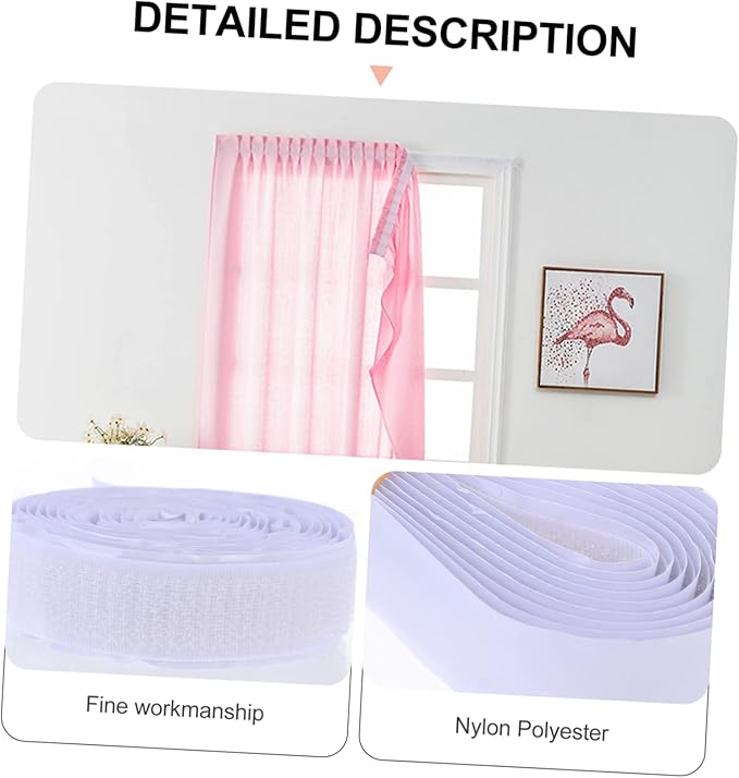 HOMSFOU 4 Sets Self-Adhesive Hook and Loop Tape Strips Heavy Duty Double-Sided Adhesive for Home Organization Strong Bonding for Crafts and Daily Use