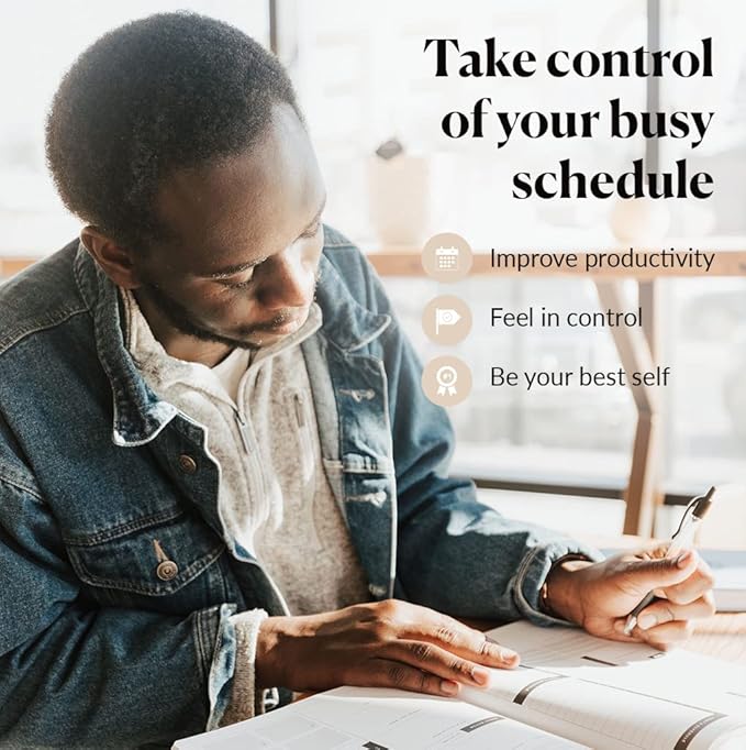 Smart Planner Daily Planner 2024 – Undated A4 Large Planner – Weekly Monthly Daily Journal Planner to Achieve Goals, Full Focus & Productivity, Time Management & Happiness - Hardcover, Leather