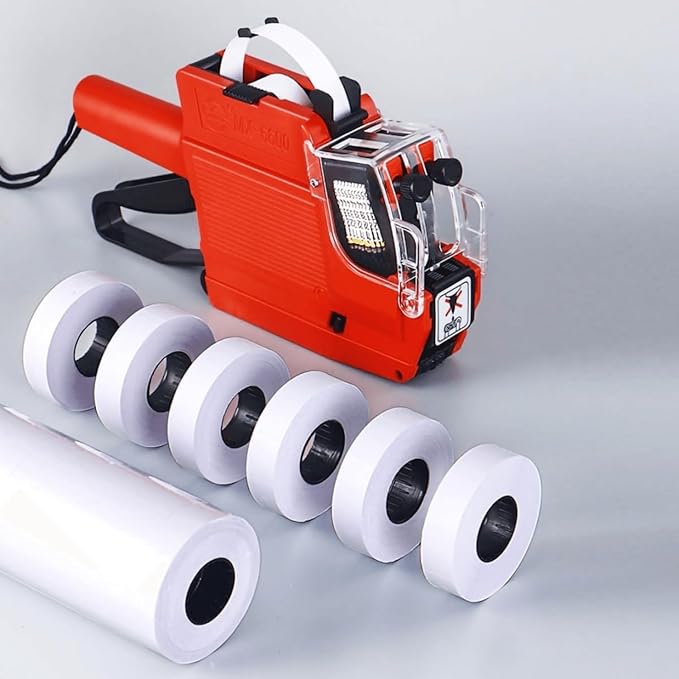 MX-6600 Price Labels | Double Line Pricemarker Labels Paper for MX-6602/YH-689/G6600/CN-6600EOS | Price Gun Stickers |10 Rolls/5000pcs, Without Gun (White)