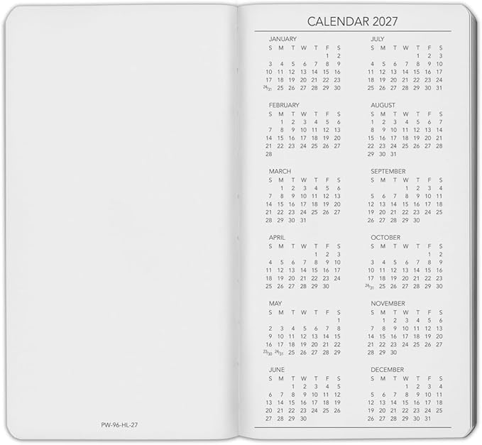Harbor Pocket Monthly Planner 2027, Calendar Planner and Notebook, Durable Faux Leather, 18 Months, 96 Pages, Softcover & Lightweight - Cambridge Lavender - 6x3.25"