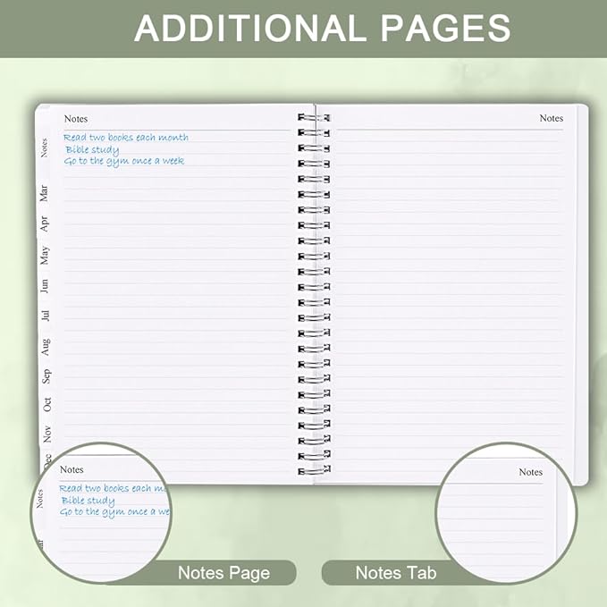 2025-2026 Planner - Academic Planner 2025 2026 for Women & Men, July 2025 - June 2026, Monthly and Weekly Calender with 12 Monthly Tabs, 6.4" x 8.5", Green