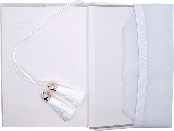 BLBMH 5.5x8.5 Fabric Bible Cover Non-Stretch | Built-in Bookmark | Handmade Washable Book Sleeve for Paperback Journal Privacy Reading Gift for Women - Epiphyllum
