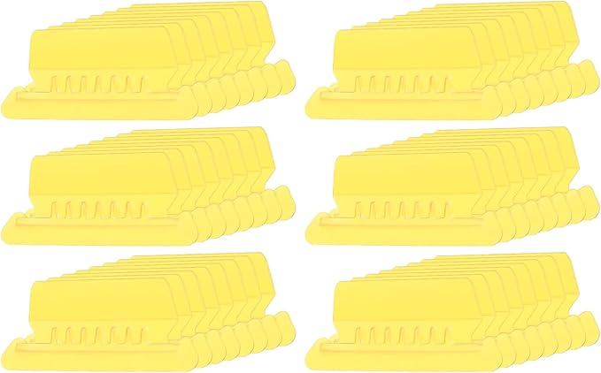 PATIKIL 3 Inch File Folder Tabs, 48pcs Hanging File Tabs Plastic Labels Clear Transparent with Inserts for Hanging File Binders Quick Identification Organizer, Yellow Slot