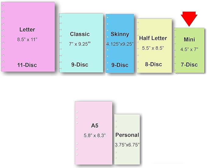 2026 Monthly Planner Calendar Refills for 7,8,9,11 Disc Mini, Classic, Skinny, Junior, Big size Discbound, Happy Planners, Loose-Leaf Inserts, 12 Month (7 Disc Mini, Butterfly)