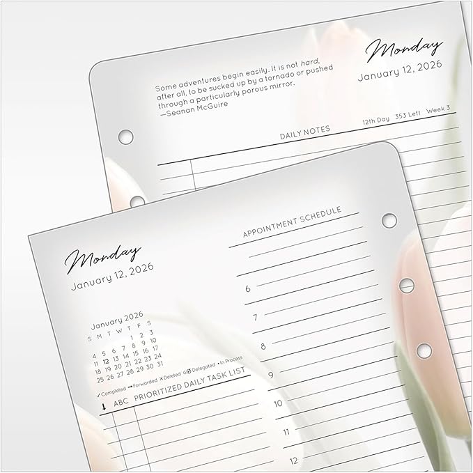 FranklinCovey - Blooms Planner Refill | Two Pages Per Day Ring-Bound (Compact, Jan 2026 - Dec 2026)