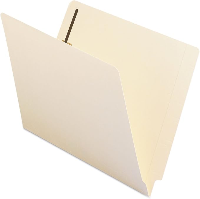 Smead End Tab Fastener File Folder, Shelf-Master® Reinforced Straight-Cut Tab, 1 Fastener, Letter Size, Manila, 50 Count